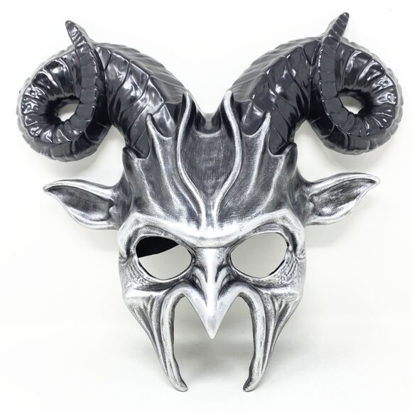Krampus Ram Goat Demon with Horns Devil Halloween Masquerade Masks Party - Picture 2 of 4